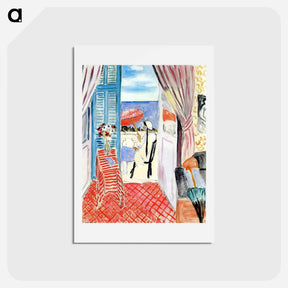 アートポストカード-Woman with a Red Umbrella - アンリ マティス Postcard.