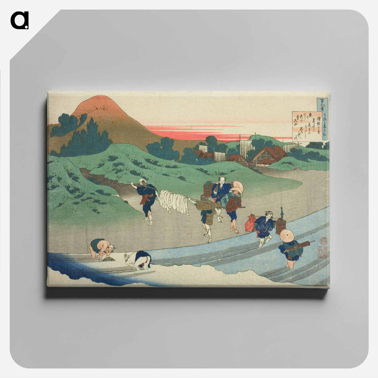 アートパネル-Hokusai's Poem - 葛飾 北斎 Canvas.