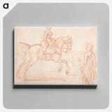 アートパネル-A Lady Riding Side-Saddle, Turns to Look at a Dismounted Rider
 - イェール大学アートギャラリー Canvas.