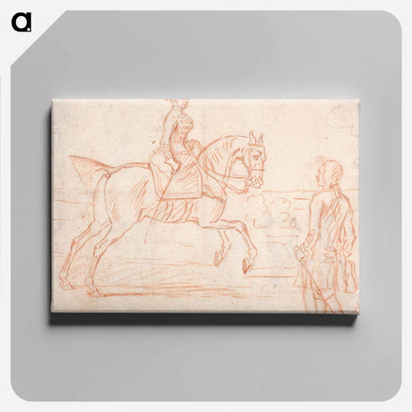 アートパネル-A Lady Riding Side-Saddle, Turns to Look at a Dismounted Rider
 - イェール大学アートギャラリー Canvas.