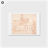 アートポストカード-A Lady Riding Side-Saddle, Turns to Look at a Dismounted Rider
 - イェール大学アートギャラリー Postcard.
