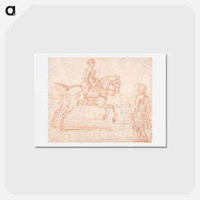 アートポストカード-A Lady Riding Side-Saddle, Turns to Look at a Dismounted Rider
 - イェール大学アートギャラリー Postcard.