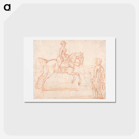 アートポストカード-A Lady Riding Side-Saddle, Turns to Look at a Dismounted Rider
 - イェール大学アートギャラリー Postcard.