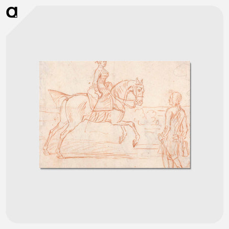 アートポストカード-A Lady Riding Side-Saddle, Turns to Look at a Dismounted Rider
 - イェール大学アートギャラリー Postcard.