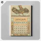 Kalenderblad januari met kraaiende haan - テオ ヴァン ホイテマ Canvas.