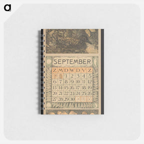 アートメモ帳-Kalenderblad voor september 1914 met een eend op het water - テオ ヴァン ホイテマ Memo.