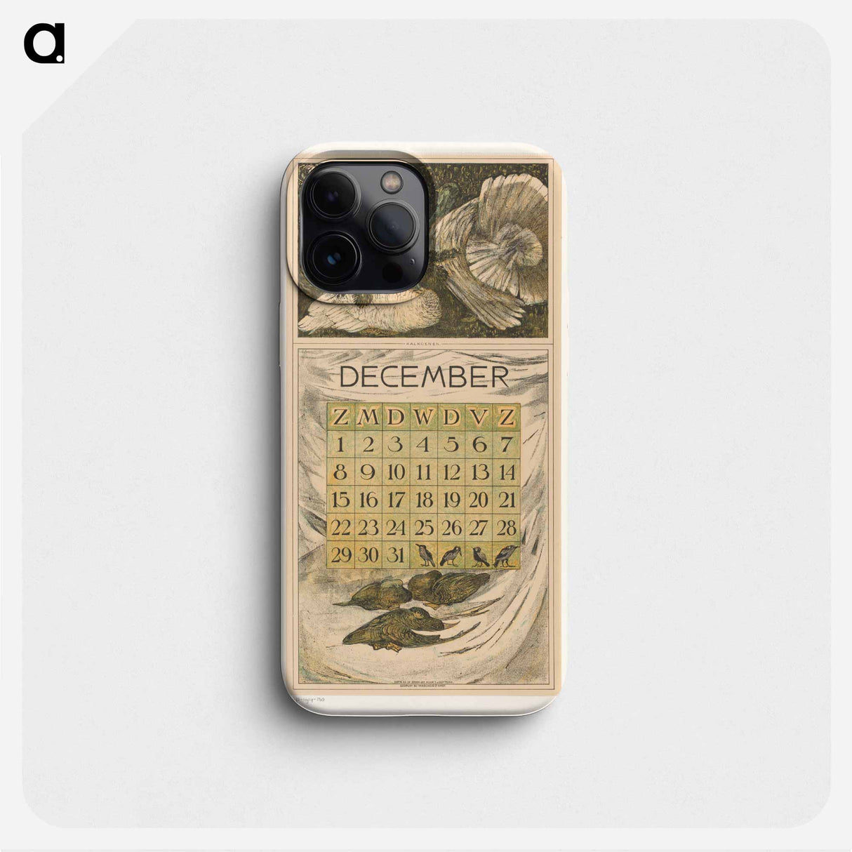 Kalenderblad december met kalkoenen en eenden - テオ ヴァン ホイテマ Phone Case.