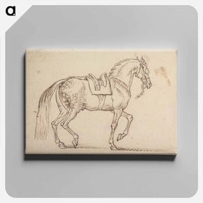 アートパネル-Saddled Horse, with a Crest Branded on His Flank, Walking to Right
 - イェール大学アートギャラリー Canvas.