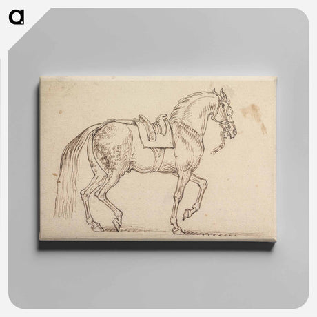 アートパネル-Saddled Horse, with a Crest Branded on His Flank, Walking to Right
 - イェール大学アートギャラリー Canvas.
