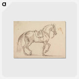 アートポストカード-Saddled Horse, with a Crest Branded on His Flank, Walking to Right
 - イェール大学アートギャラリー Postcard.