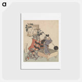 アートポストカード-A comparison of Genroku poems and shells - 葛飾 北斎 Postcard.