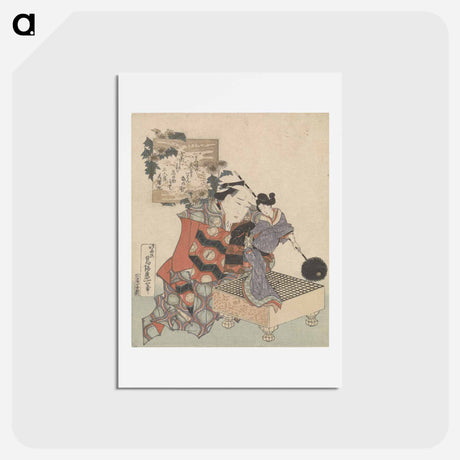 アートポストカード-A comparison of Genroku poems and shells - 葛飾 北斎 Postcard.