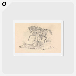 アートポストカード-Turbaned Cavalryman Standing Beside a Horse
 - イェール大学アートギャラリー Postcard.
