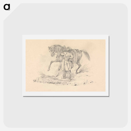 アートポストカード-Turbaned Cavalryman Standing Beside a Horse
 - イェール大学アートギャラリー Postcard.
