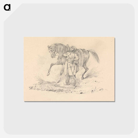 アートポストカード-Turbaned Cavalryman Standing Beside a Horse
 - イェール大学アートギャラリー Postcard.
