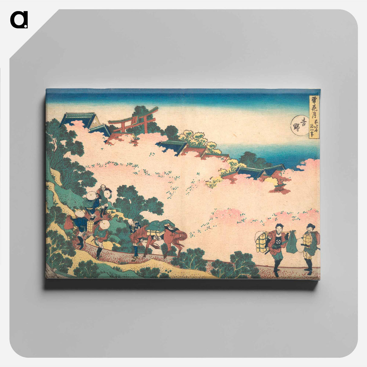 アートパネル-Cherry Blossoms at Yoshino - 葛飾 北斎 Canvas.