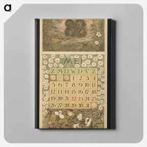 アートパネル-Kalenderblad voor mei 1912 met kievitseieren en kemphanen - テオ ヴァン ホイテマ Canvas.