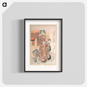 アートポスター-Young Women Visiting a Shinto Shrine - 葛飾 北斎 Poster.