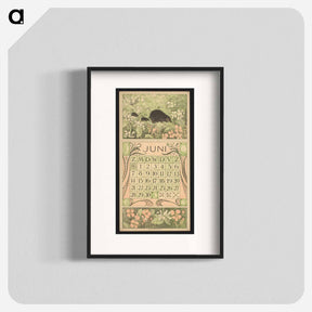 アートポスター-Kalenderblad voor juni 1914 met een egel en twee jongen by Theo van Hoytema - テオ ヴァン ホイテマ Poster.