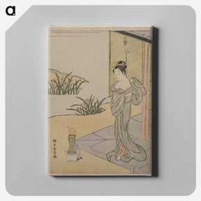 アートパネル-Young Woman Looking at a Pot of Pinks
 - クリーブランド美術館 Canvas.
