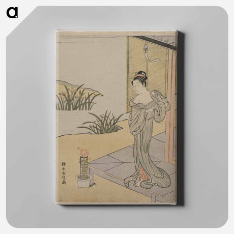 アートパネル-Young Woman Looking at a Pot of Pinks
 - クリーブランド美術館 Canvas.