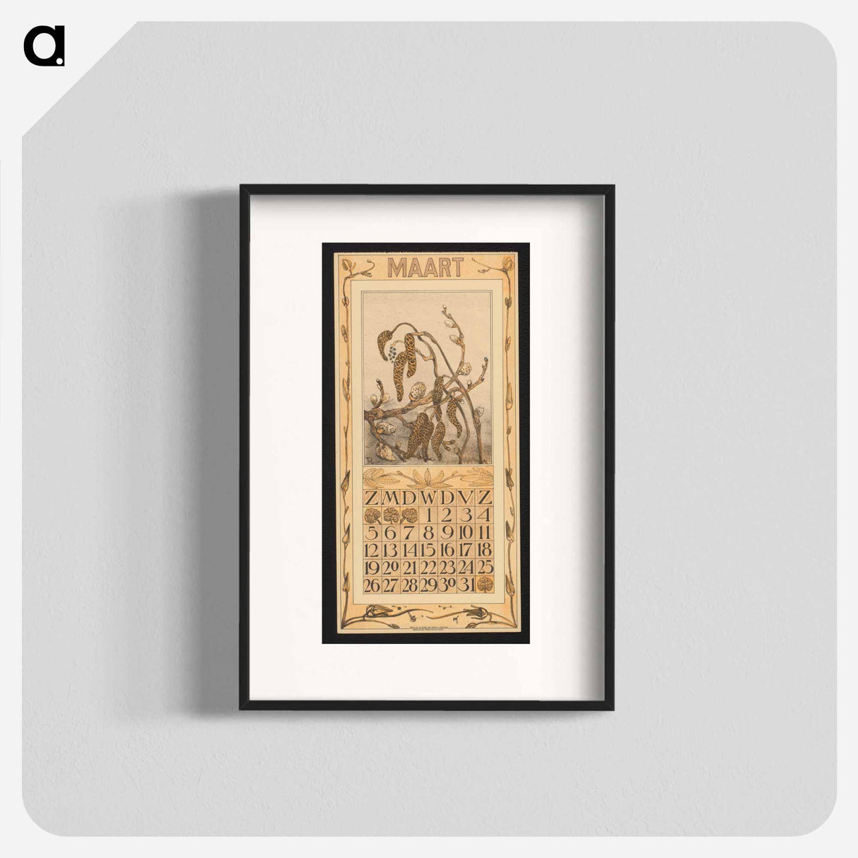 Calendar for the month of 1911 with old paintings by Theo van Hoytema - Theo van Hoytema Poster.