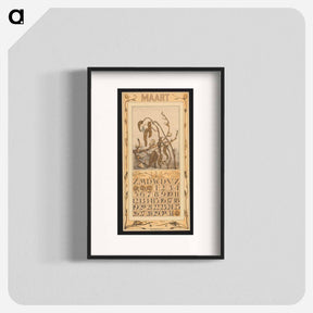 アートポスター-Kalenderblad voor maart 1911 met elzenkatjes by Theo van Hoytema - テオ ヴァン ホイテマ Poster.