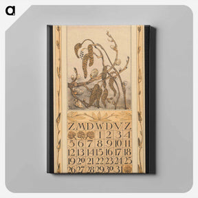 アートパネル-Kalenderblad voor maart 1911 met elzenkatjes by Theo van Hoytema - テオ ヴァン ホイテマ Canvas.