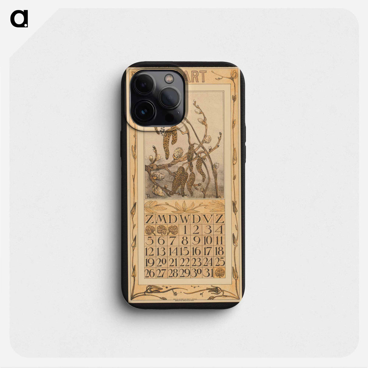 Kalenderblad voor maart 1911 met elzenkatjes by Theo van Hoytema - テオ ヴァン ホイテマ Phone Case.