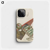 馬尽 傘・鸚鵡の鏡・馬文様の巾着(摺物) - 葛飾 北斎 Phone Case.