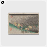 アートポストカード-Figures in a Rainstorm
 - 歌川 広重 Postcard.