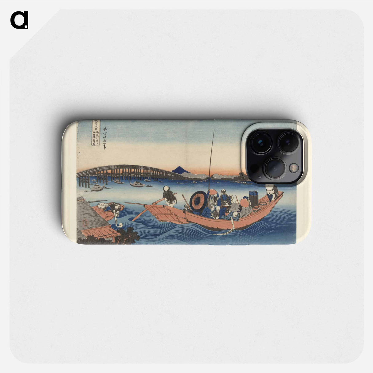 Hokusai's Viewing the Sunset over Ryogoku Bridge from the Onmaya Embankment - Katsushika Hokusai Phone Case.