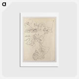 アートポストカード-Preparatory Study of a Woman Against the Wind
 - 歌川 国貞 Postcard.