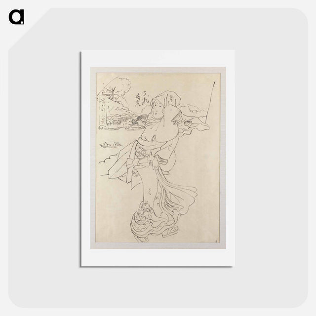 アートポストカード-Preparatory Study of a Woman Against the Wind
 - 歌川 国貞 Postcard.