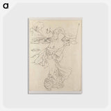 アートポストカード-Preparatory Study of a Woman Against the Wind
 - 歌川 国貞 Postcard.