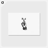アートポストカード-Sign Language for Letter D from What I Saw in New York; or, a Bird's-Eye View of City Life
 - 大英図書館 Postcard.
