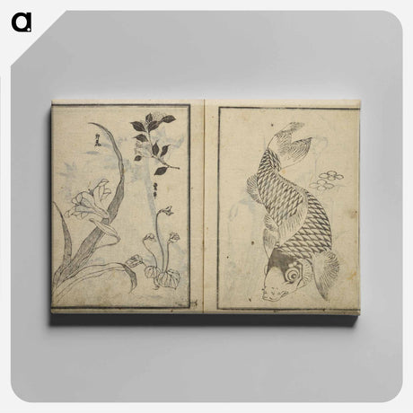 アートパネル-Random sketches by Hokusai - 葛飾 北斎 Canvas.