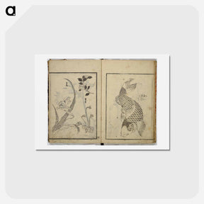 アートポストカード-Random sketches by Hokusai - 葛飾 北斎 Postcard.