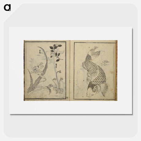 アートポスター-Random sketches by Hokusai - 葛飾 北斎 Poster.