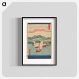アートポスター-Returning Sails at Yabase
 - 歌川 広重 Poster.