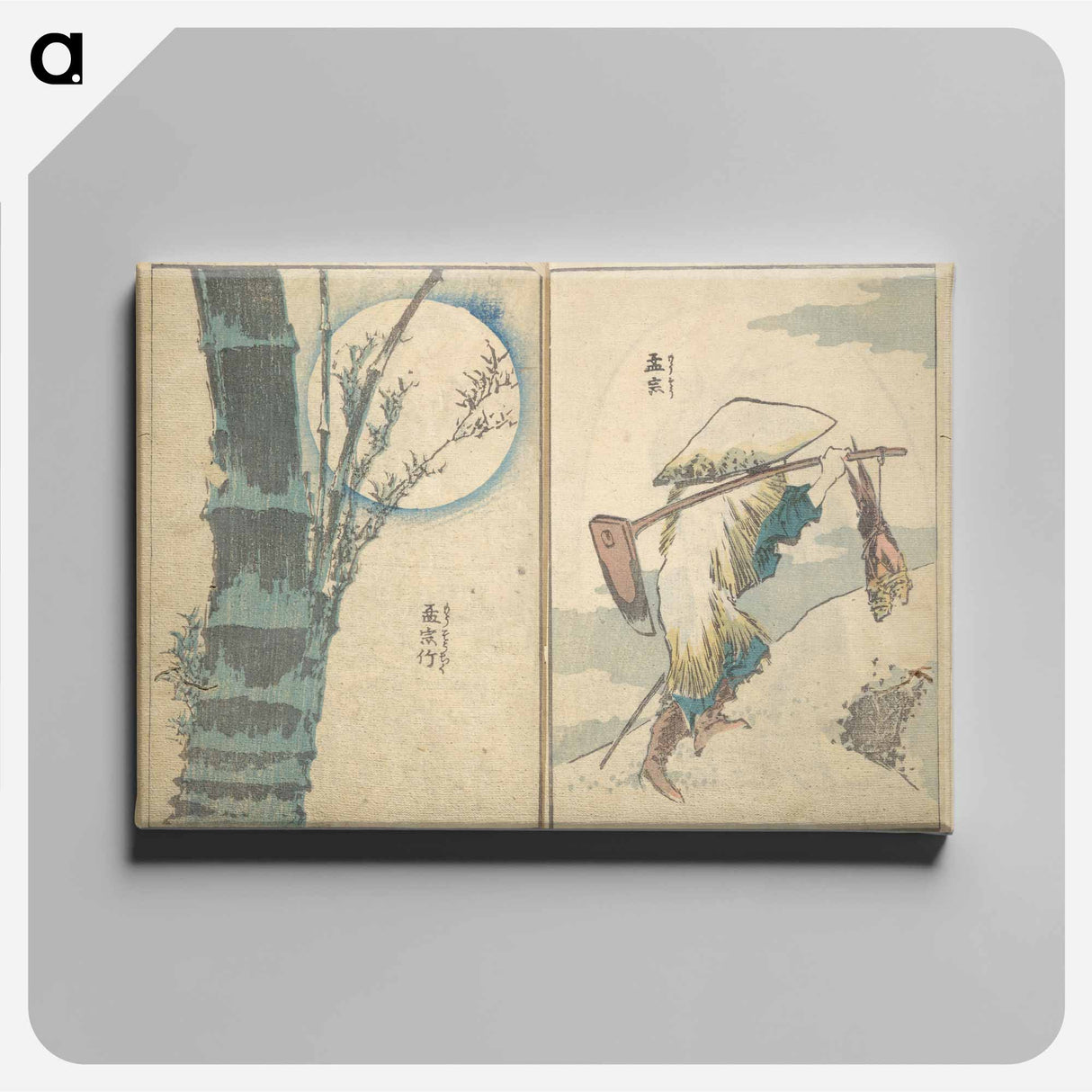 Picture Book with Mixed Verses on Jōruri (Puppet Theater) - 葛飾 北斎 Canvas.