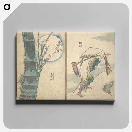 アートパネル-Picture Book with Mixed Verses on Jōruri (Puppet Theater) - 葛飾 北斎 Canvas.