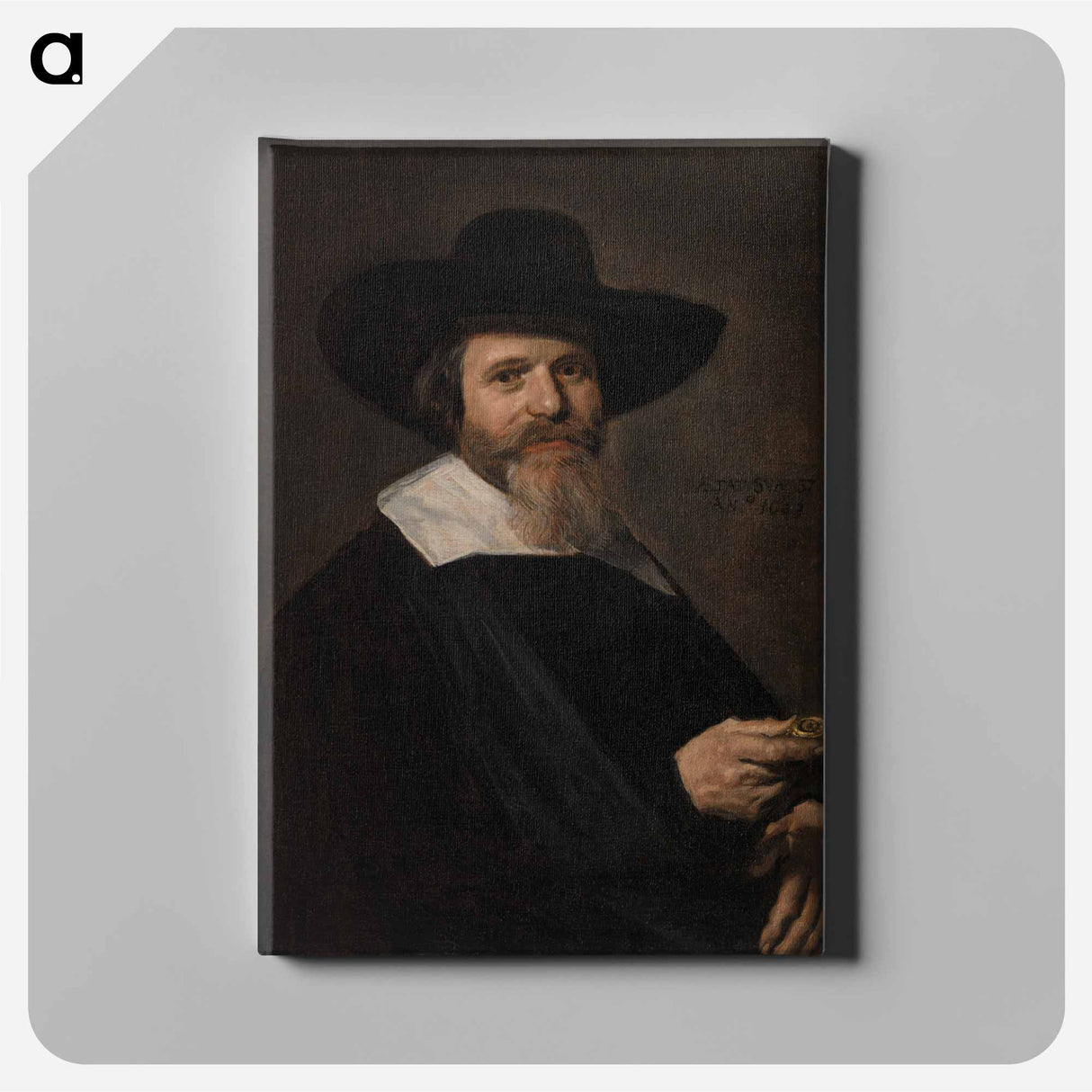 アートパネル-Portrait of a Man Holding a Watch
 - バーンズ・コレクション Canvas.