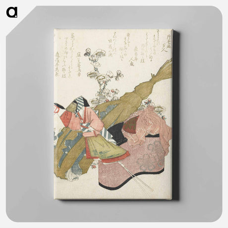 アートパネル-A comparison of Genroku poems and shells - 葛飾 北斎 Canvas.