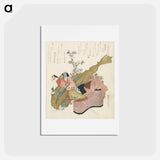 アートポストカード-A comparison of Genroku poems and shells - 葛飾 北斎 Postcard.