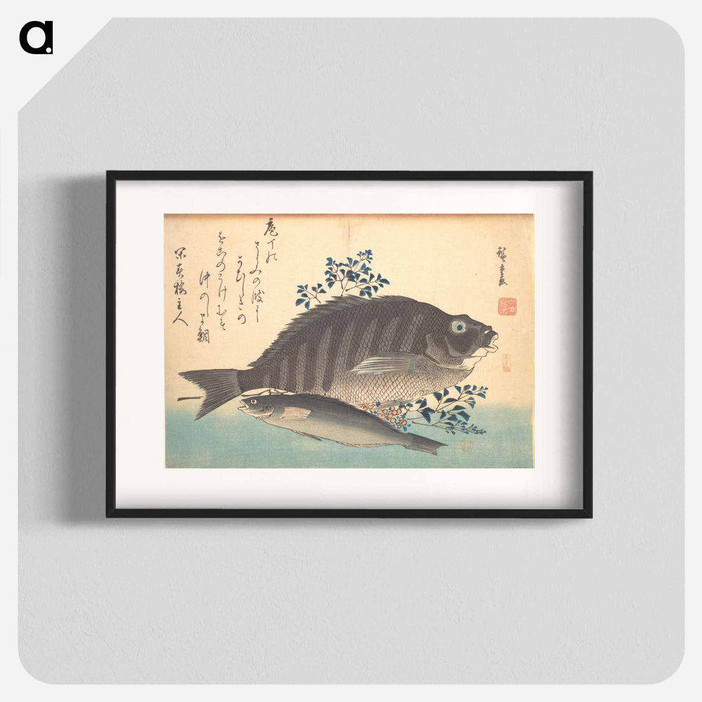 アートポスター-Shimadai and Ainame Fish, from the series Uozukushi (Every Variety of Fish)
 - 歌川 広重 Poster.