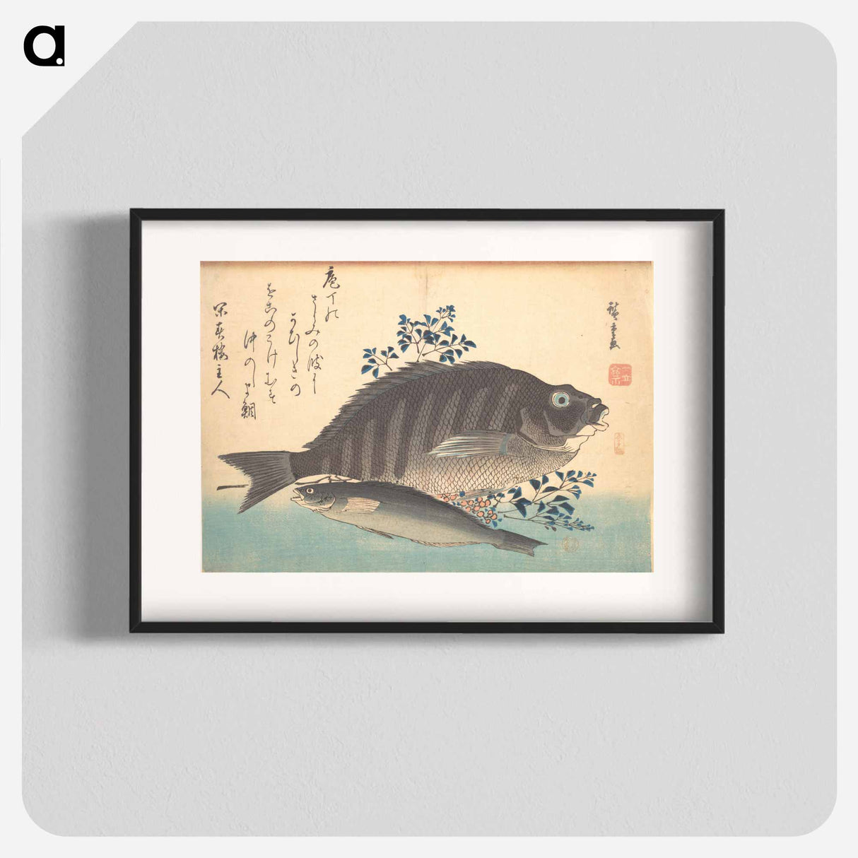 アートポスター-Shimadai and Ainame Fish, from the series Uozukushi (Every Variety of Fish)
 - 歌川 広重 Poster.
