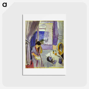 アートポストカード-Woman Reading at a Dressing Table (Interieur, Nice) - アンリ マティス Postcard.