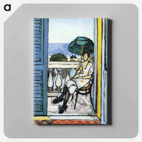 アートパネル-Woman with a Green Parasol on a Balcony - アンリ マティス Canvas.