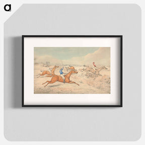 アートポスター-Steeplechasing: Four Riders Taking a Ditch and an Oxer
 - イェール大学アートギャラリー Poster.